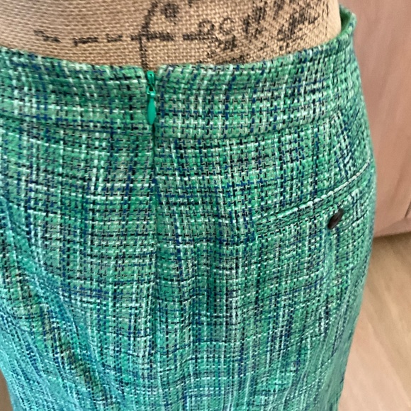 J. Crew No. 2 Pencil Skirt Green Tweed High Rise Knee Length Lined preppy pencil - Picture 16 of 16